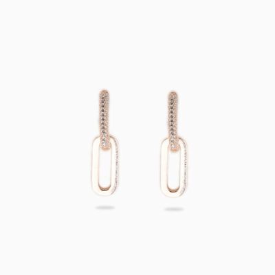 2en1 Boucles d'oreilles Lady Taty Link | Argent 925 d'oré rose