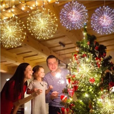 2er-Set LED-Girlanden Feuerwerk Löwenzahn Weihnachten / 20cm