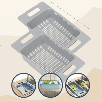 Set mit 2 erweiterbaren Abtropfgestellen für die Spüle