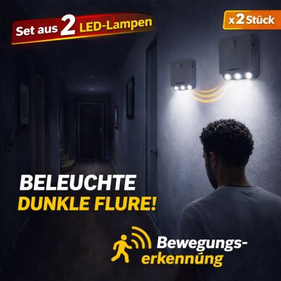 2er-Set LED-Lampen mit Bewegungssensor