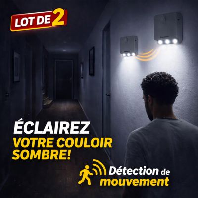 Lot de 2 Lampes LED avec Capteur de Mouvement