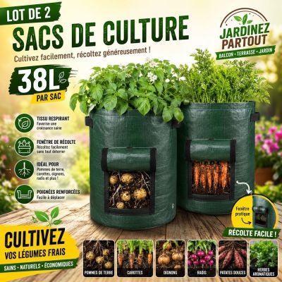 Lot de 2 Sacs de Culture 38L