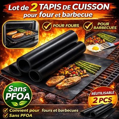 Lot de 2 Tapis de Cuisson pour Four et Barbecue