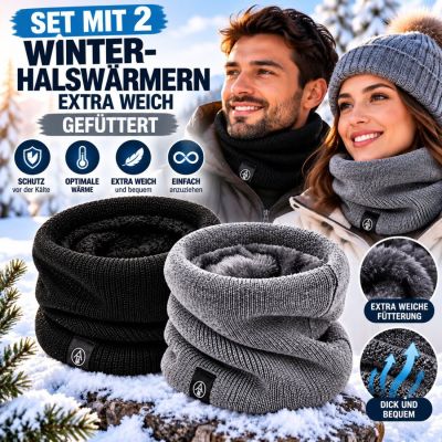 2er-Set ultraweiche, gefütterte Winter-Halswärmer