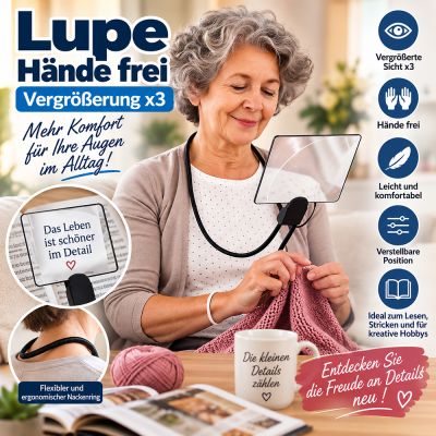 Freihandlupe - 3-fache Vergrößerung, flexibel und vielseitig einsetzbar