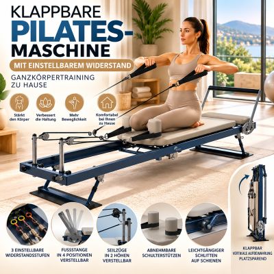 Klappbare Pilates-Reformer-Maschine mit einstellbarem Widerstand
