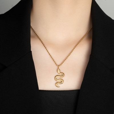 MeaCharm Collier Serpentine Gold Elegance