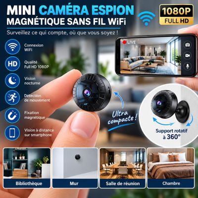 Mini Caméra Espion Magnétique sans Fil WiFi
