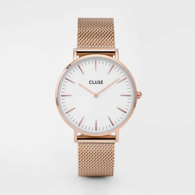 Montre Cluse La Bohème Mesh Rose Gold/White