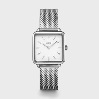 Montre Cluse La Tétragone Mesh White Silver CL60001