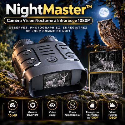 NightMaster™ - Caméra Vision Nocturne à Infrarouge 1080P