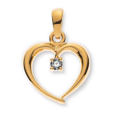 Pendentif Olyssa Emotion | or jaune 18k, 1 Diamant