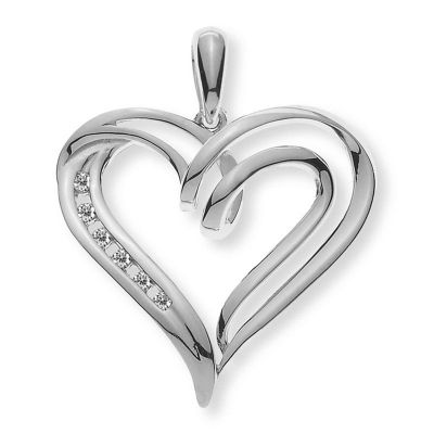 Pendentif Olyssa Emotion | Or blanc 18k, 6 Diamants