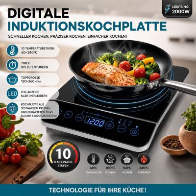 Digitale Induktionskochplatte 2000W