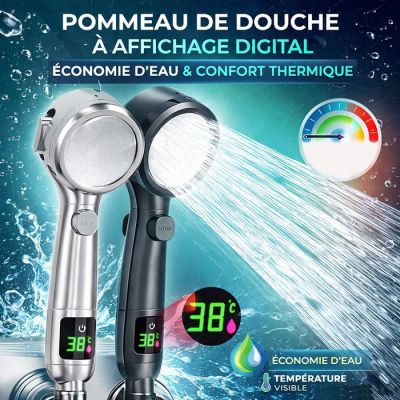 Pommeau de Douche à Affichage Digital – Économie d'eau & Confort Thermique