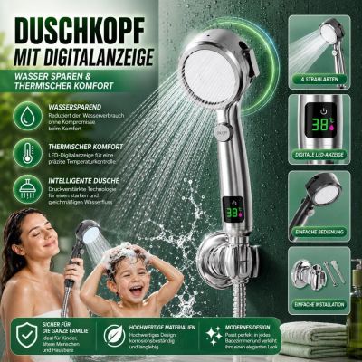 Digitaler Duschkopf - Wassersparen & Wärmekomfort