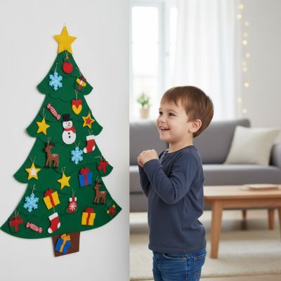 Sapin de Noël en feutre à décorer 30 pcs
