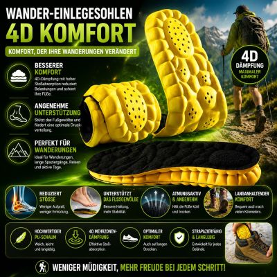 4D-Wandereinlegesohlen für Komfort und Dämpfung