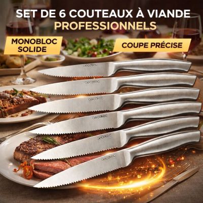 Set de 6 Couteaux à Viande Professionnels