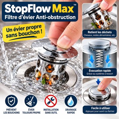 StopFlow Max - Filtre d'évier Anti-obstruction