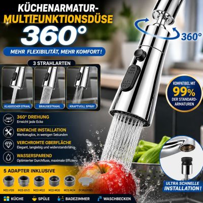 Küchenarmatur-Aufsatz mit 360°-Funktion