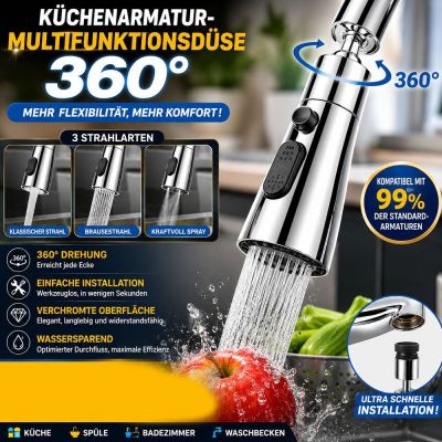Küchenarmatur-Aufsatz mit 360°-Funktion