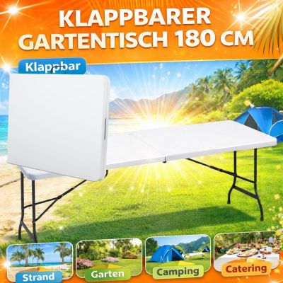 Klappbarer Gartentisch 180 cm