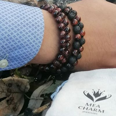 Double Bracelet MeaCharm Shamballa Oeil de Tigre