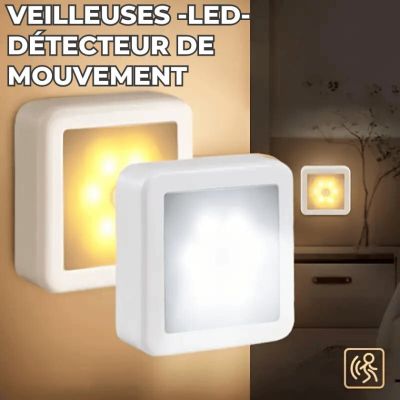 Lot de 2 Veilleuses LED avec Détecteur de Mouvement