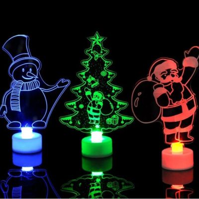 Mini LED-Nachtlichter Weihnachten bunt blinkend / 15 x 8,8 cm