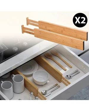BamDiv™ – Schubladenorganizer aus Bambus – 2er-Set