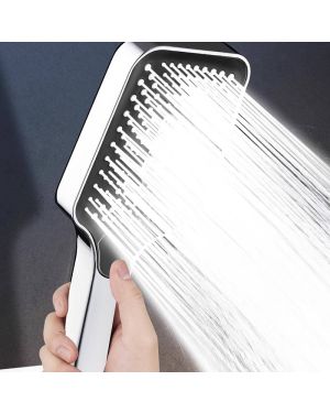 Rechteckiger Sparduschkopf mit einstellbarem Druckknopf