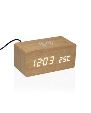 Wecker mit kabellosem Ladegerät und Temperatur