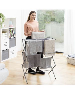 Étendoir à Linge Métallique Pliable 11 Barres