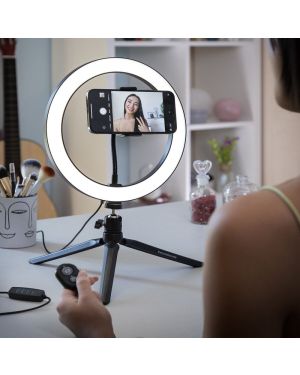 Selfie-Leuchtring mit Triebstock und Fernbedienung