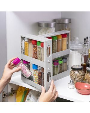 Verschiebbares und drehbares Gewürzregal