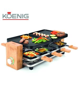 Grill à Raclette Bamboo 8 Personnes Koenig
