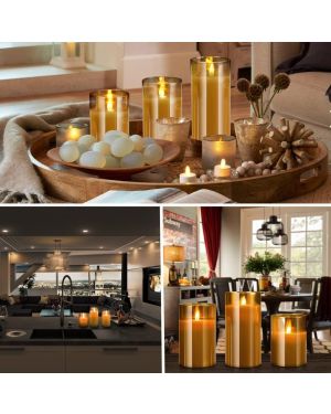 3er-Set flammenlose LED-Kerzen - Eleganz