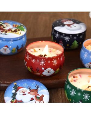 Weihnachtliche Aromatherapiekerze in Metalldose / 4 x 6 cm