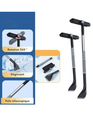 Grattoir et brosse 2-en-1 pour un déneigement efficace