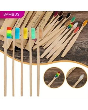 Set mit 10 biologisch abbaubaren Bambuszahnbürsten