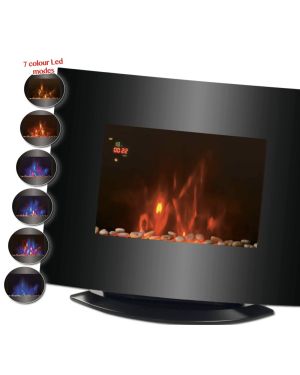 Cheminée électrique avec 7 effets de flammes colorées