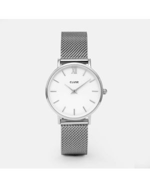 Montre Cluse MINUIT MESH SILVER-WHITE