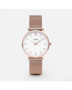 Montre Cluse MINUIT MESH ROSE GOLD-WHITE