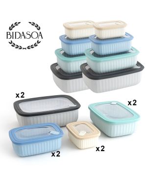 Ensemble de 8 Boîtes de Conservation avec Couvercles