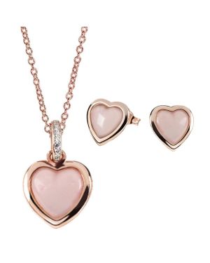 Schmuck Set Ernst Stein Heart Halskette mit Anhänger + Ohrstecker