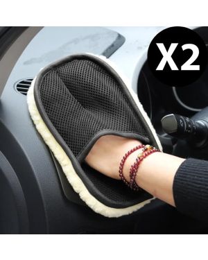 2er-Set Autohandschuhe aus Mikrofaser mit hoher Dichte