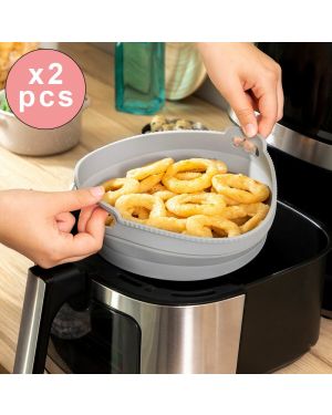 Lot de 2 Paniers en Silicone pour Friteuses à Air Chaud et Four