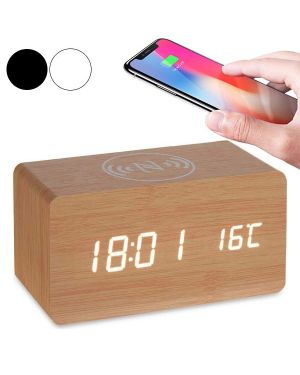 Wecker mit kabellosem Ladegerät und Temperaturanzeige
