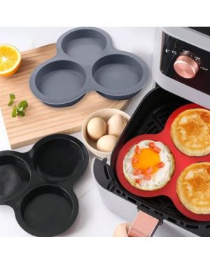 Lot de 3 Moules Air Fryer à Œufs et Pancakes en Silicone